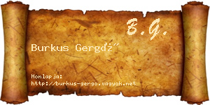 Burkus Gergő névjegykártya